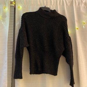 Express sparkle knit black sweater with balloon-ish sleeves size M